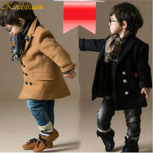 2019 Toddler Wool/Blends Coat Thick boys wool jackets Autumn/Winter quilted Coat Cloak Jacket For Boy Thick Warm Clothes DC156 2024 - купить недорого