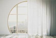 7x5FT Creative White Room Round Window Wooden Floor Light Curtains Custom Photo Studio Backdrops Backgrounds Vinyl 220cm X 150cm 2024 - buy cheap