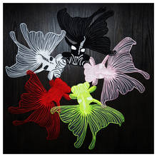 6pcs/lot  Large Organza Embroidery  Patches Goldfish Fish for  Fashion Clothing Decoration Accessories Applique 2024 - buy cheap