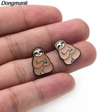 DZ1158 Sloth-pendientes de acero inoxidable con forma de Animal, joyería esmaltada, para niños y niñas 2024 - compra barato