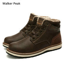 Botas de invierno con piel para hombre, botas de nieve cálidas, zapatos de piel auténtica, calzado de goma de moda, Walker Peak, 2019 2024 - compra barato