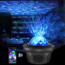 Proyector de luz LED con USB, luz de noche con forma de estrella, música, ola de agua estrellada, Bluetooth, Control remoto, decoración 2024 - compra barato