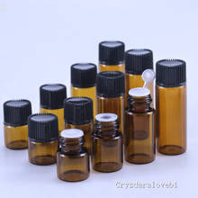 100Pcs 1ml 2ml 3ml 5ml Dram Amber Glass Essential Oil Bottle Thin Glass Small Brown Perfume Oil Vials Sample Test Bottle 2024 - buy cheap