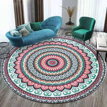 Bubble Kiss Mandala Purple Round Carpet In The Living Room Surround Flower Printed Bedside Rug Modern Bedroom Decor Door Mat 2024 - buy cheap