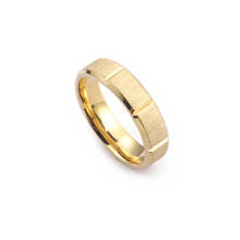 Jóias masculinas únicas anel de aço inoxidável feminino emery matte gold filled casamento banda anéis de casal 2024 - compre barato