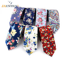 Man Ties Paisley Flower Floral Cotton Printing 6cm Fashion Neck Tie for Wedding Business Suits Skinny Tie Broken Flower Gravatas 2024 - купить недорого