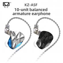 KZ ASF-Auriculares deportivos con cable, dispositivo de audio HIFI de graves, con cancelación de ruido, PK ZSX ZAX ASX ZS10 PRO X, 10BA unidades 2024 - compra barato