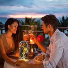 Enchanted Rose Beauty and The Beast LED Light Rose Valentine's Day Gift Beauty Rose With LED Light In Glass Dome For Surprise 2024 - buy cheap
