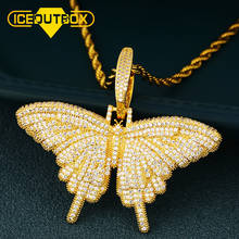 Iced Out Butterfly Necklace Cuban Link Chain Choker Necklace Women Girls Butterfly Chains Bling Hip Hop Jewelry Pendant Gifts 2024 - buy cheap