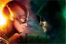 The Flash vs Arrow Superheroes Art Silk Fabric Poster Print TV Series Picture for Living Room Wall Decoration 13x20 24x36inch 2024 - buy cheap