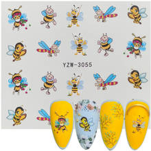 2022 New Watermark Nail Stickers Cute Cartoon Bee Design Water Decal Sliders Wraps Tool Manicure Nail Art Decor Tips 2024 - buy cheap