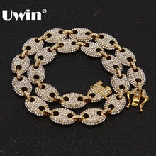 UWIN 13mm Coffee Bean Link Rhinestone Necklace Hiphop Fashion Choker Chain Men Women Bling Bling Jewelry Necklace 2024 - buy cheap