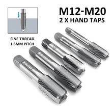 2 Pcs M12 M14 M16 M18 M20 HSS Right Hand Machine Straight Fluted Fine Screw Thread Metric Plug Hand Tap Drill Set Hand Tools 2024 - buy cheap