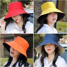 Двойная сторона солнце Шапки для Для женщин летние уличный солнцезащитный козырек шапки Для женщин Летняя шляпа с широкими полями анти-УФ-пляжная шляпа от солнца Шапки chapeau femme 2024 - купить недорого