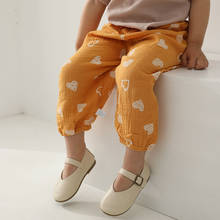 Kids Summer Wide Pants For Little Girls Boys Children Cotton Trousers Oversize Baggy Pants With Print Baby Clothes 2 To 7 Years 2024 - buy cheap