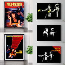Pulp fiction vintage filme na parede arte posters e cópias da lona quadros de arte da parede para sala de estar decoração casa 2024 - compre barato