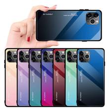 Funda de vidrio templado degradado para iphone 6 6S 7 8 Plus XS 11 Pro MAX XR X funda protectora de silicona para teléfono funda trasera completa Coque 2024 - compra barato