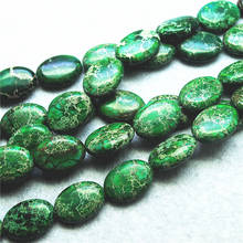 Cadena de piedras semipreciosas para mujer, jaspe verde natural, forma ovalada, 13x18mm, 22 Uds. 2024 - compra barato