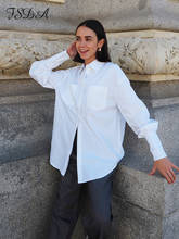 FSDA-Blusa de manga larga holgada para otoño, camisa informal de gran tamaño con botones y cuello vuelto, color blanco, 2020 2024 - compra barato