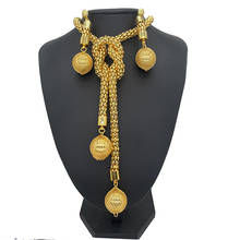 India Dubai Gold Jewelry Sets Necklaces Earrings Bracelet Women Girls African Arab Accessories Hawaiian Wedding Gifts 2024 - buy cheap