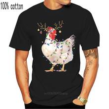 Funny Chicken Christmas Tee Reindeer Christmas Lights Pajama T-Shirt Birthday Gift Tee Shirt 2024 - buy cheap