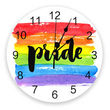 Настенные часы Rainbow Pride ЛГБТ, бесшумные декоративные часы для кухни, гостиной, ванной, спальни, офиса 2024 - купить недорого