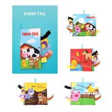 Libro de tela de dibujos animados para niños, juguete educativo de tela suave, con cola de Animal de granja, océano, aprendizaje cognitivo 2024 - compra barato