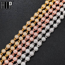 Hip Hop 6MM Bling Iced Out Round AAA+ CZ Stones Cubic Zirconia Ball Chains Necklaces For Men Women Chokers Jewelry 2024 - buy cheap