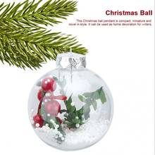 Pingente de árvore de natal transparente, 6 unidades, bauble, árvore de natal, enfeite de suspensão, decorações de árvores de natal 2024 - compre barato
