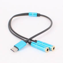 USB 3.1 Type C Male To Dual 3.5mm Female Headphone Audio Connector Adapter Cable For Xiaomi 6 Mi6 Letv 2 Pro 2 Max2 2024 - buy cheap