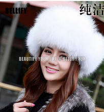 Hot sale Fashion Winter Genuine fox Fur hats , Winter Warm Natural Fur hats For women , Female caps headwear Promotional 2024 - buy cheap