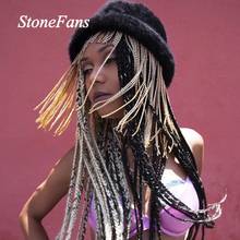 Stone efans-corrente de cabelo boêmia, para casamento, estilo indiano, longo, com borla, dourada, artesanal 2024 - compre barato