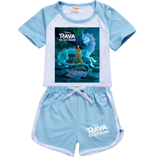 New Summer Baby Girls Clothes Sets RAYA AND THE LAST DRAGON Short Sleeve Pullover T Shirts Shorts Outfits 2 3 5 7 8 10 11 -16Y 2024 - buy cheap