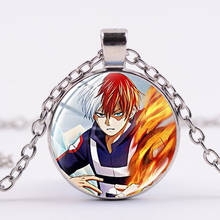 My Hero Academia Cosplay Necklace Boku No Hero Glass Cabochon Silver Pendant Long Chain Statement Jewelry for Men Women Gift 2024 - buy cheap