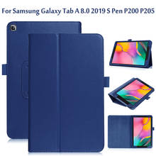 Funda de cuero PU giratoria 360 para Samsung Galaxy Tab A 8,0 2019 S pen P200 P205, soporte de arena, Funda Spen SM-P200, SM-P205 2024 - compra barato