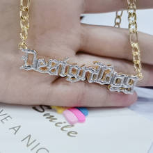 Duoying colares com nome e em forma de letra, colar banhado a duplo e personalizado, presentes para mulheres 2024 - compre barato