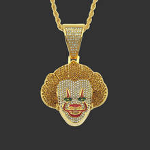 Punk Style Statement Enamel Joker Face Necklace Pendant Hip Hop Jewelry Women Men Fashion Stainless Steel Gold Chain Necklace 2024 - buy cheap