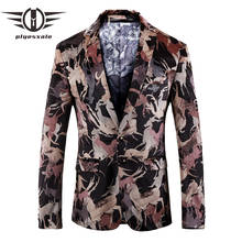 Ploesxali blazer masculino de outono, nova moda, blazer de baile para homens, de alta qualidade, casual, jaqueta com dois botões, q153, 2021 2024 - compre barato