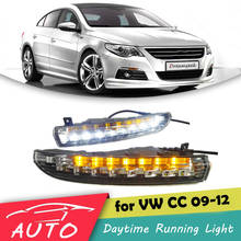 Luz LED DRL para conducción diurna, lámpara con señal de giro, para VW CC 2009, 2010, 2011, 2012 2024 - compra barato