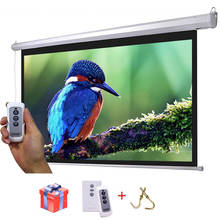 HD 100 inches 16:10 Electric Projector Screen  3D Proyeccion Projection Fabric with Remote Control Fedex/UPS Fast Delivery 2024 - buy cheap