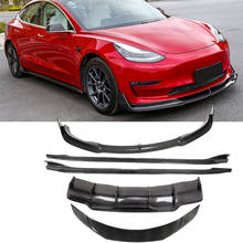 Carbon Fiber Car Bumper Body Kits For Tesla Model 3 2015-2019 Front Bumper Lip Rear Diffuser Spoiler Splitters Side Skirts Kits 2024 - buy cheap