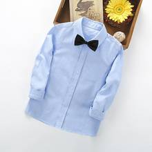 2-10 Years Baby Toddler Clothes School Uniform Boys Bow Shirts Long Sleeve Turn-down Collar Kids Shirt For Boys Children's Tops 2024 - buy cheap