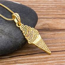 Fashion Ice Cream Necklaces & Pendants Top Quality Copper Copper CZ Necklace for Women Men HIP Hop Party Bar Jewelry Gift 2024 - buy cheap