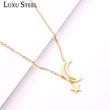 LUXUSTEEL Gold Color Chains Necklaces Women Star Moon Pendant Necklace Stainless Steel Collars Choker Accessories Party 2024 - buy cheap