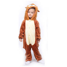 Лидер продаж, милые пижамы-Кигуруми для маленьких девочек с изображением Льва, зимний комбинезон с капюшоном в виде животного 2024 - купить недорого
