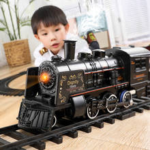 Electric Train Toy Rails Remote Control Train Model Railway Set Trains Dynamic Steam RC Trains Set Simulation Model Toy Set New 2024 - buy cheap