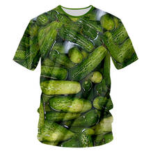 Vegetable printing T-Shirt Funny 3D Print Men's cucumber Tee Shirts Summer personality Tops Tees Men women Short sleeve tshirt 2024 - buy cheap