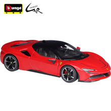 Модель автомобиля Bburago 1:24 из сплава, гоночный Металлический Игрушечный Автомобиль, детская игрушка, подарок, коллекция Ferrari SF90 Stradale 2024 - купить недорого