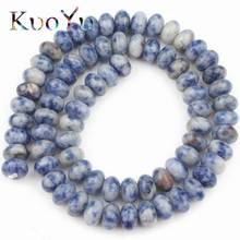 Cuentas de piedra Natural para la fabricación de joyas, jaspe de sodalíta azul, Rondelle, espaciador suelto, 4/6/8mm, 15 "pulgadas, pulsera para pendientes DIY 2024 - compra barato