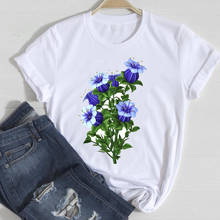 T-shirts Women Floral 90s Fashion Short Sleeve Elegant Spring Summer Clothes Stylish Tshirt Top Lady Print Girl Tee T-Shirt 2024 - buy cheap